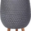IDEALIST Honeycomb Style Dark Grey Egg Planter With Legs, Round Indoor Plant Pot Stand For Indoor Plants D32 H43 Cm, 22L -Draper Tool Shop idealist honeycomb style dark grey egg planter with legs round indoor plant pot stand for indoor plants d32 h43 cm 22l5060874794707 01c MP