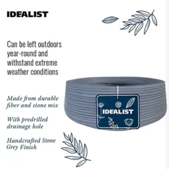 IDEALIST Large Ribbed Stone Grey Light Concrete Garden Bowl Planter, Outdoor Plant Pot H12 D31 Cm, 9L -Draper Tool Shop idealist large ribbed stone grey light concrete garden bowl planter outdoor plant pot h12 d31 cm 9l5000124403683 06c MP