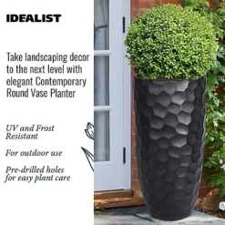 IDEALIST Mosaic Style Black Tall Round Vase Planter Outdoor Plant Pot D41.5 H77 Cm, 104L 8 IDEALIST Mosaic Style Black Tall Round Vase Planter Outdoor Plant Pot D41.5 H77 Cm, 104L -Draper Tool Shop idealist mosaic style black tall round vase planter outdoor plant pot d41 5 h77 cm 104l5060874793199 03c MP