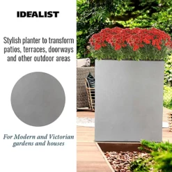 IDEALIST Narrow Trough Garden Planter, Grey Light Concrete Outdoor Large Plant Pot H72 L60.5 W22.5 Cm, 98L 8 IDEALIST Narrow Trough Garden Planter, Grey Light Concrete Outdoor Large Plant Pot H72 L60.5 W22.5 Cm, 98L -Draper Tool Shop idealist narrow trough garden planter grey light concrete outdoor large plant pot h72 l60 5 w22 5 cm 98l5060874794738 03c MP