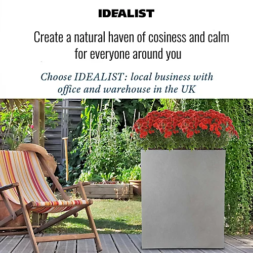 IDEALIST Narrow Trough Garden Planter, Grey Light Concrete Outdoor Large Plant Pot H72 L60.5 W22.5 Cm, 98L 6 IDEALIST Narrow Trough Garden Planter, Grey Light Concrete Outdoor Large Plant Pot H72 L60.5 W22.5 Cm, 98L - Image 4