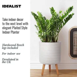 IDEALIST Plaited Style White Cylinder Planter With Legs, Round Indoor Plant Pot Stand For Indoor Plants D30 H46 Cm, 17.9L -Draper Tool Shop idealist plaited style white cylinder planter with legs round indoor plant pot stand for indoor plants d30 h46 cm 17 9l5060874791515 02c MP