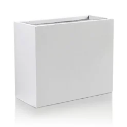 IDEALIST Tall Narrow Light Concrete White Trough Planter H50.5 L60 W30 Cm, 91L