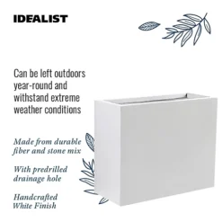 IDEALIST Tall Narrow Light Concrete White Trough Planter H50.5 L60 W30 Cm, 91L -Draper Tool Shop idealist tall narrow light concrete white trough planter h50 5 l60 w30 cm 91l5060874790068 06c MP