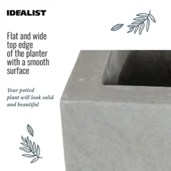 IDEALIST Tall Narrow Trough Garden Planter, Grey Light Concrete Outdoor Large Plant Pot H50.5 L60 W30 Cm, 91L 8 IDEALIST Tall Narrow Trough Garden Planter, Grey Light Concrete Outdoor Large Plant Pot H50.5 L60 W30 Cm, 91L -Draper Tool Shop idealist tall narrow trough garden planter grey light concrete outdoor large plant pot h50 5 l60 w30 cm 91l5000124401207 03c MP