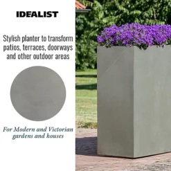 IDEALIST Tall Narrow Trough Garden Planter, Grey Light Concrete Outdoor Large Plant Pot H50.5 L60 W30 Cm, 91L 9 IDEALIST Tall Narrow Trough Garden Planter, Grey Light Concrete Outdoor Large Plant Pot H50.5 L60 W30 Cm, 91L -Draper Tool Shop idealist tall narrow trough garden planter grey light concrete outdoor large plant pot h50 5 l60 w30 cm 91l5000124401207 06c MP