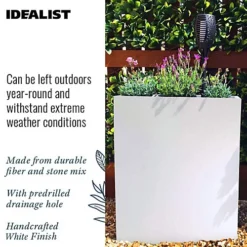 IDEALIST Tall Narrow Trough Garden Planter, White Light Concrete Outdoor Large Plant Pot H72 L60.5 W22.5 Cm, 98L -Draper Tool Shop idealist tall narrow trough garden planter white light concrete outdoor large plant pot h72 l60 5 w22 5 cm 98l5000124502034 06c MP