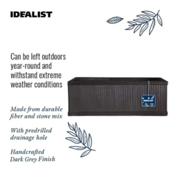 IDEALIST Vertical Ribbed Vintage Style Window Flower Box Garden Planter, Dark Grey Outdoor Plant Pot H17 L60 W17 Cm, 17L -Draper Tool Shop idealist vertical ribbed vintage style window flower box garden planter dark grey outdoor plant pot h17 l60 w17 cm 17l5000124403942 06c MP