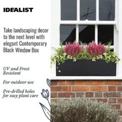IDEALIST Window Flower Box Garden Planter, Black Light Concrete Outdoor Plant Pot L60 W17 H17.5 Cm, 18L 8 IDEALIST Window Flower Box Garden Planter, Black Light Concrete Outdoor Plant Pot L60 W17 H17.5 Cm, 18L -Draper Tool Shop idealist window flower box garden planter black light concrete outdoor plant pot l60 w17 h17 5 cm 18l5000124401085 03c MP
