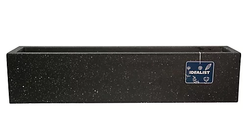 IDEALIST Window Flower Box Garden Planter, Black Terazzo Light Concrete Outdoor Plant Pot L80 W17 H17.5 Cm, 24L 3 IDEALIST Window Flower Box Garden Planter, Black Terazzo Light Concrete Outdoor Plant Pot L80 W17 H17.5 Cm, 24L