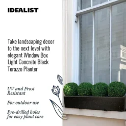 IDEALIST Window Flower Box Garden Planter, Black Terazzo Light Concrete Outdoor Plant Pot L80 W17 H17.5 Cm, 24L 7 IDEALIST Window Flower Box Garden Planter, Black Terazzo Light Concrete Outdoor Plant Pot L80 W17 H17.5 Cm, 24L -Draper Tool Shop idealist window flower box garden planter black terazzo light concrete outdoor plant pot l80 w17 h17 5 cm 24l5060874790020 02c MP