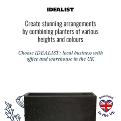 IDEALIST Window Flower Box Garden Planter, Black Terazzo Light Concrete Outdoor Plant Pot L80 W17 H17.5 Cm, 24L 9 IDEALIST Window Flower Box Garden Planter, Black Terazzo Light Concrete Outdoor Plant Pot L80 W17 H17.5 Cm, 24L -Draper Tool Shop idealist window flower box garden planter black terazzo light concrete outdoor plant pot l80 w17 h17 5 cm 24l5060874790020 06c MP