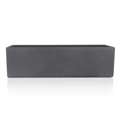IDEALIST Window Flower Box Garden Planter, Dark Grey Light Concrete Outdoor Plant Pot L80 W17 H17.5 Cm, 24L