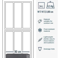 IDEALIST Window Flower Box Garden Planter, Dark Grey Light Concrete Outdoor Plant Pot L80 W17 H17.5 Cm, 24L 9 IDEALIST Window Flower Box Garden Planter, Dark Grey Light Concrete Outdoor Plant Pot L80 W17 H17.5 Cm, 24L -Draper Tool Shop idealist window flower box garden planter dark grey light concrete outdoor plant pot l80 w17 h17 5 cm 24l5000124401108 06c MP