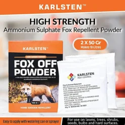 Karlsten Fox Deterrent High Strength Powder 2 X 50 G Anti Fouling & Digging Repellent For Garden Protection Makes 18 Litres -Draper Tool Shop karlsten fox deterrent high strength powder 2 x 50 g anti fouling digging repellent for garden protection makes 18 litres5060492791171 04c MP