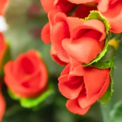 Large Artificial Geranium Flowers Rattan Hanging Basket Decoration Red 30cm -Draper Tool Shop large artificial geranium flowers rattan hanging basket decoration red 30cm5055837297449 03c MP