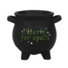 Large Cauldron Shaped Resin Plant Pot With Drainage Hole. Black With Green Text "Herbs For Spells". (Dia) 21 Cm -Draper Tool Shop large cauldron shaped resin plant pot with drainage hole black with green text herbs for spells dia 21 cm5056131127432 01c MP