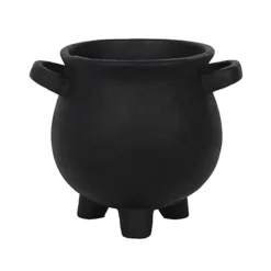 Large Cauldron Shaped Resin Plant Pot With Drainage Hole. Black With Green Text "Herbs For Spells". (Dia) 21 Cm -Draper Tool Shop large cauldron shaped resin plant pot with drainage hole black with green text herbs for spells dia 21 cm5056131127432 03c MP