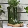Large Dark Green Wellington Boots Outdoor Summer Ceramic Flower Pot Garden Planter Pot Gift For Gardeners -Draper Tool Shop large dark green wellington boots outdoor summer ceramic flower pot garden planter pot gift for gardeners5060633947870 01c MP