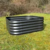 Large Metal Raised Vegetable Bed In Dark Grey (120cm) -Draper Tool Shop large metal raised vegetable bed in dark grey 120cm 5060575102863 01c MP