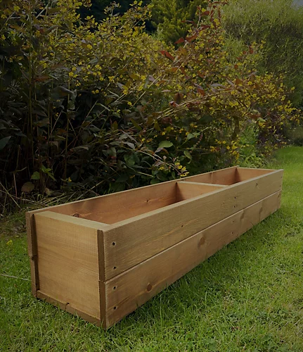 Large Wooden Garden Planter Decking Tub Tan Trough 120 Cm 4ft 3 Large Wooden Garden Planter Decking Tub Tan Trough 120 Cm 4ft