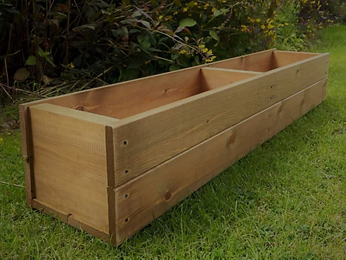 Large Wooden Garden Planter Decking Tub Tan Trough 120 Cm 4ft 6 Large Wooden Garden Planter Decking Tub Tan Trough 120 Cm 4ft - Image 4