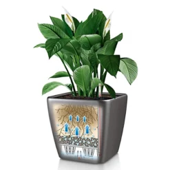 LECHUZA QUADRO LS 50 Black High-Gloss Self-watering Planter With Substrate And Water Level Indicator H47 L50 W50 Cm, 118L -Draper Tool Shop lechuza quadro ls 50 black high gloss self watering planter with substrate and water level indicator h47 l50 w50 cm 118l4008789162892 03c MP