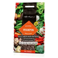 LECHUZA VEGGIEPON Organic Peat-Free Potting Compost For Vegetables Growing 6 Liter
