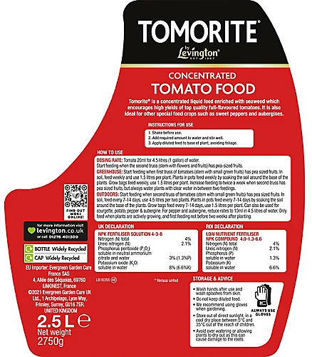 Levington Tomorite Liquid Plant Feed 2.5L 4 Levington Tomorite Liquid Plant Feed 2.5L - Image 2