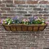 Manor Garden Black Metal Wall Basket Manger Trough Planter (90cm) -Draper Tool Shop manor garden black metal wall basket manger trough planter 90cm 5060575107998 01c MP