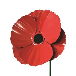 Metal Poppy Decorative Garden Stakes