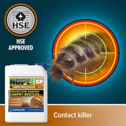 NOPE CP Carpet Beetle Killer Spray (5 L) Fast-acting, Odourless, Repellent And Disinfectant Carpet Beetle Spray. HSE Approved -Draper Tool Shop nope cp carpet beetle killer spray 5 l fast acting odourless repellent and disinfectant carpet beetle spray hse approved5060132766323 03c MP