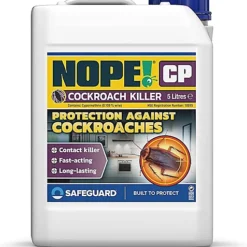NOPE CP Cockroach Killer Spray (5 L) Odourless Formula With Disinfectant Properties For Spot Treatment. HSE Approved.
