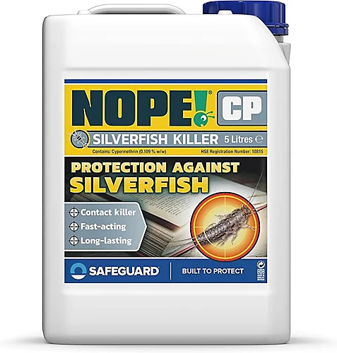 NOPE CP Silverfish Killer Spray (5L) - Fast-acting, Odourless And Repellent For Effective Silverfish Control. HSE Approved 3 NOPE CP Silverfish Killer Spray (5L) - Fast-acting, Odourless And Repellent For Effective Silverfish Control. HSE Approved