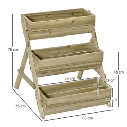 Outsunny 3 Tier Raised Garden Bed Wooden Elevated Planter Box Kit, Green -Draper Tool Shop outsunny 3 tier raised garden bed wooden elevated planter box kit green5056534547417 03c MP