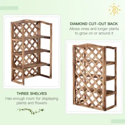 Outsunny 3-Tier Wooden Flower Stand Plant Holder Shelf Display Rack -Draper Tool Shop outsunny 3 tier wooden flower stand plant holder shelf display rack5056029824214 06c MP
