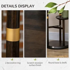 Outsunny 3 Tiered Plant Stand, Corner Plant Rack, Flower Pot Holder, Bamboo Storage Organizer For Indoor, Outdoor,Dark Walnut -Draper Tool Shop outsunny 3 tiered plant stand corner plant rack flower pot holder bamboo storage organizer for indoor outdoor dark walnut5056602924300 06c MP