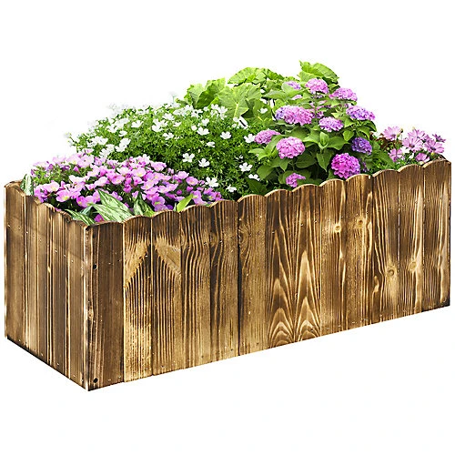 Outsunny Garden Raised Bed Wooden Pot Vegetable Planter Box 80x33x30cm 4 Outsunny Garden Raised Bed Wooden Pot Vegetable Planter Box 80x33x30cm - Image 2