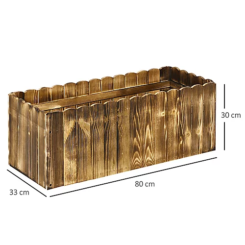 Outsunny Garden Raised Bed Wooden Pot Vegetable Planter Box 80x33x30cm 5 Outsunny Garden Raised Bed Wooden Pot Vegetable Planter Box 80x33x30cm - Image 3