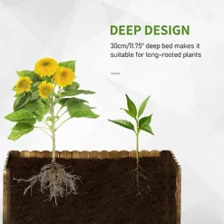 Outsunny Garden Raised Bed Wooden Pot Vegetable Planter Box 80x33x30cm 9 Outsunny Garden Raised Bed Wooden Pot Vegetable Planter Box 80x33x30cm -Draper Tool Shop outsunny garden raised bed wooden pot vegetable planter box 80x33x30cm5055974844889 06c MP