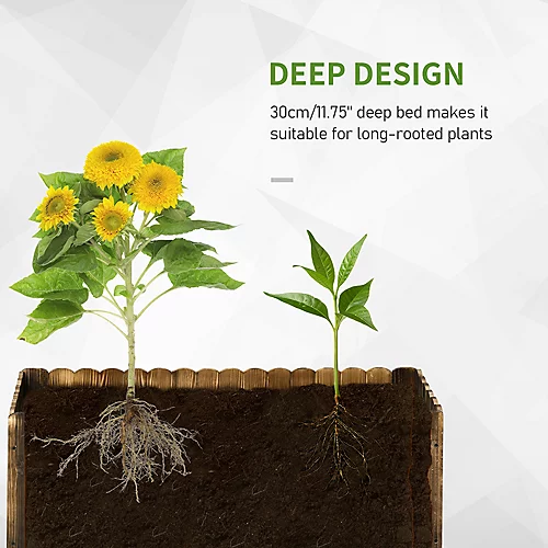 Outsunny Garden Raised Bed Wooden Pot Vegetable Planter Box 80x33x30cm 6 Outsunny Garden Raised Bed Wooden Pot Vegetable Planter Box 80x33x30cm - Image 4