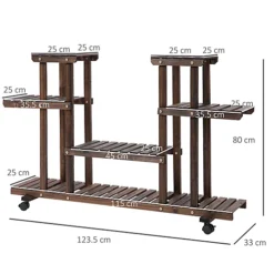 Outsunny Movable 4-Tier Garden Holder Display Shelf Outdoor Flower Stand -Draper Tool Shop outsunny movable 4 tier garden holder display shelf outdoor flower stand5056399119415 03c MP