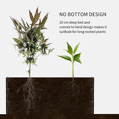 Outsunny Raised Garden Bed For Veggies Flowers, 6 Panels Outdoor Planter Box 6 Outsunny Raised Garden Bed For Veggies Flowers, 6 Panels Outdoor Planter Box - Image 4