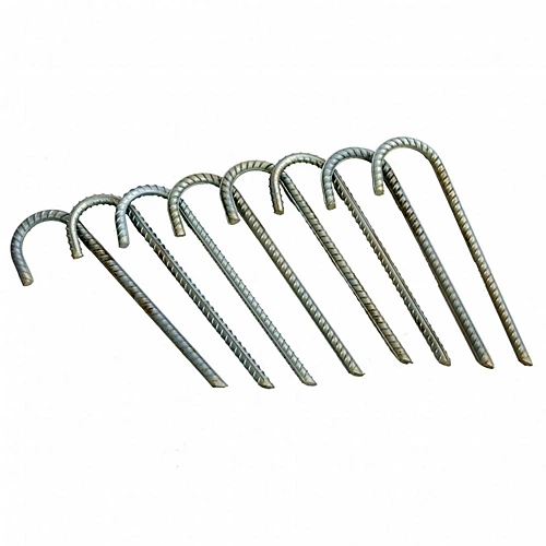 Oypla 8x Super Heavy Duty Galvanised Steel J Hooks Ground Stakes Rebar Tent Pegs Garden Pins Anchors - 12 Inch 4 Oypla 8x Super Heavy Duty Galvanised Steel J Hooks Ground Stakes Rebar Tent Pegs Garden Pins Anchors - 12 Inch - Image 2