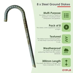 Oypla 8x Super Heavy Duty Galvanised Steel J Hooks Ground Stakes Rebar Tent Pegs Garden Pins Anchors - 12 Inch 8 Oypla 8x Super Heavy Duty Galvanised Steel J Hooks Ground Stakes Rebar Tent Pegs Garden Pins Anchors - 12 Inch -Draper Tool Shop oypla 8x super heavy duty galvanised steel j hooks ground stakes rebar tent pegs garden pins anchors 12 inch5060544758831 03c MP
