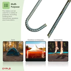 Oypla 8x Super Heavy Duty Galvanised Steel J Hooks Ground Stakes Rebar Tent Pegs Garden Pins Anchors - 12 Inch 9 Oypla 8x Super Heavy Duty Galvanised Steel J Hooks Ground Stakes Rebar Tent Pegs Garden Pins Anchors - 12 Inch -Draper Tool Shop oypla 8x super heavy duty galvanised steel j hooks ground stakes rebar tent pegs garden pins anchors 12 inch5060544758831 04c MP