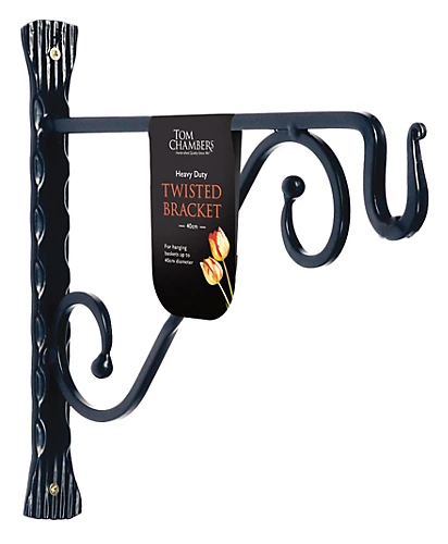 Pack Of 2 Heavy Duty Handcrafted Metal 35cm Black Twisted Wall Bracket Hook For Hanging Basket Planter Bird Feeder 5 Pack Of 2 Heavy Duty Handcrafted Metal 35cm Black Twisted Wall Bracket Hook For Hanging Basket Planter Bird Feeder - Image 3