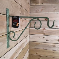 Pack Of 2 Heavy Duty Handcrafted Metal 35cm Sage Green Twisted Wall Bracket Hook For Hanging Basket -Draper Tool Shop pack of 2 heavy duty handcrafted metal 35cm sage green twisted wall bracket hook for hanging basket5060559856898 02c MP