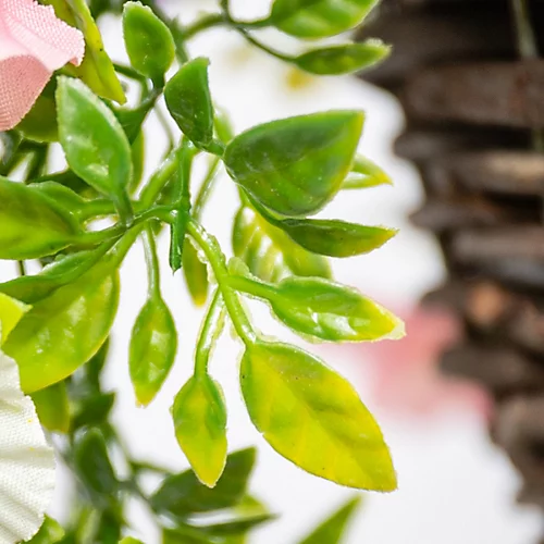 Pair Of Artificial Petunia Flowers Rattan Hanging Basket Decoration Pink Purple & White 25cm 6 Pair Of Artificial Petunia Flowers Rattan Hanging Basket Decoration Pink Purple & White 25cm - Image 4