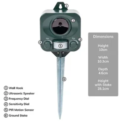 Pestbye Battery Powered Cat Repellent Ultrasonic Repeller Deterrent Cat Scarer With Ground Stake 8 Pestbye Battery Powered Cat Repellent Ultrasonic Repeller Deterrent Cat Scarer With Ground Stake -Draper Tool Shop pestbye battery powered cat repellent ultrasonic repeller deterrent cat scarer with ground stake5055372304633 03c MP
